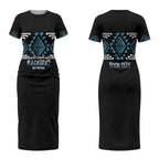Aotearoa Atua Ranginui Personalised Couples Matching Short Sleeve Bodycon Dress and Long Sleeve Button Shirt Maori Sky Father Taniko Motifs