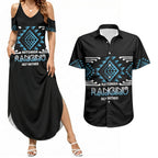 Aotearoa Atua Ranginui Personalised Couples Matching Summer Maxi Dress and Hawaiian Shirt Maori Sky Father Taniko Motifs