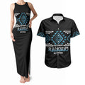 Aotearoa Atua Ranginui Personalised Couples Matching Tank Maxi Dress and Hawaiian Shirt Maori Sky Father Taniko Motifs