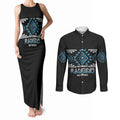 Aotearoa Atua Ranginui Personalised Couples Matching Tank Maxi Dress and Long Sleeve Button Shirt Maori Sky Father Taniko Motifs
