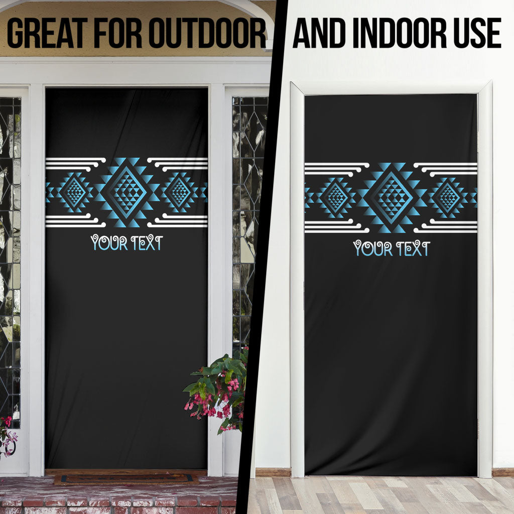 Aotearoa Atua Ranginui Personalised Door Cover Maori Sky Father Taniko Motifs