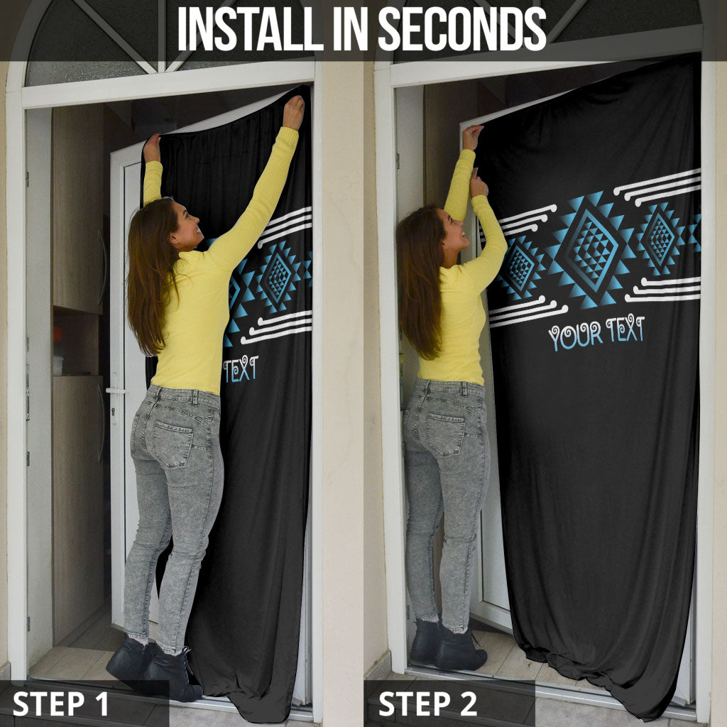 Aotearoa Atua Ranginui Personalised Door Cover Maori Sky Father Taniko Motifs