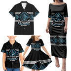 Aotearoa Atua Ranginui Personalised Family Matching Puletasi and Hawaiian Shirt Maori Sky Father Taniko Motifs