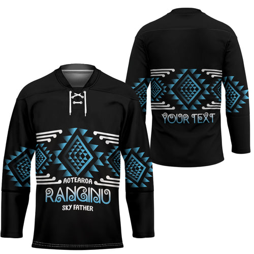 Aotearoa Atua Ranginui Personalised Hockey Jersey Maori Sky Father Taniko Motifs