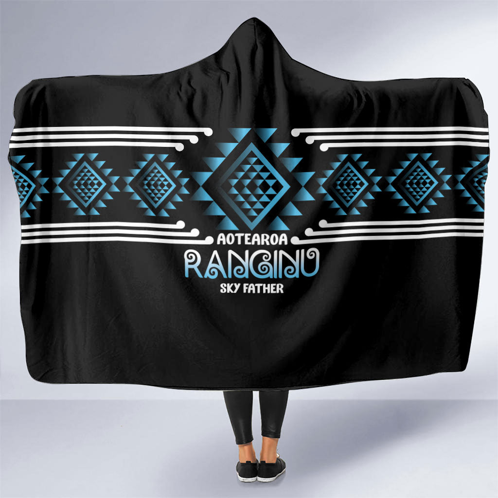 Aotearoa Atua Ranginui Hooded Blanket Maori Sky Father Taniko Motifs