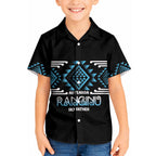 Aotearoa Atua Ranginui Personalised Kid Hawaiian Shirt Maori Sky Father Taniko Motifs