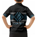 Aotearoa Atua Ranginui Personalised Kid Hawaiian Shirt Maori Sky Father Taniko Motifs