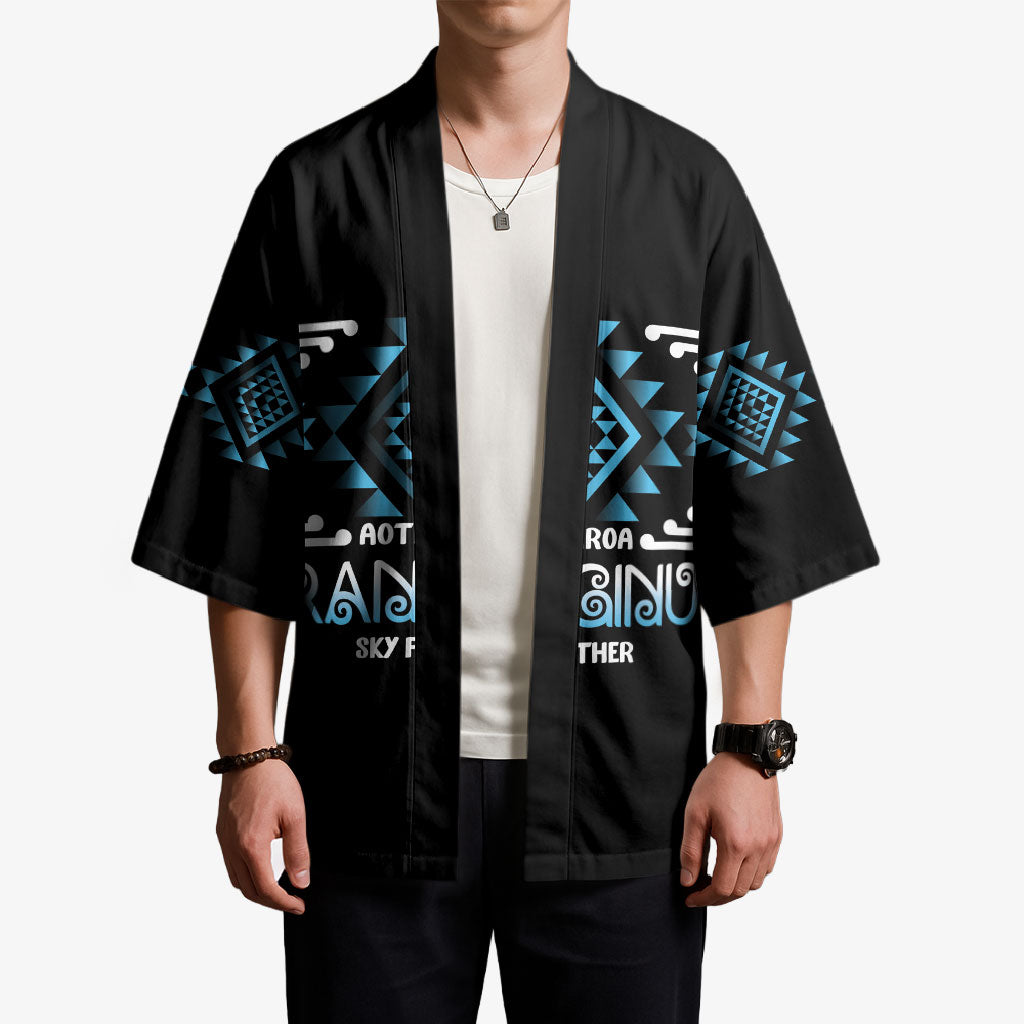 Aotearoa Atua Ranginui Personalised Kimono Maori Sky Father Taniko Motifs