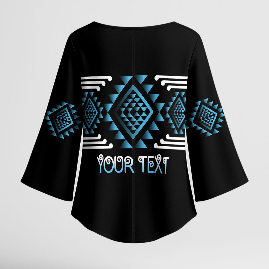 Aotearoa Atua Ranginui Personalised Kimono Sleeve Blouse Maori Sky Father Taniko Motifs