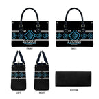 Aotearoa Atua Ranginui Leather Bag Maori Sky Father Taniko Motifs