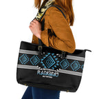 Aotearoa Atua Ranginui Leather Tote Bag Maori Sky Father Taniko Motifs