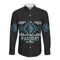 Aotearoa Atua Ranginui Personalised Long Sleeve Button Shirt Maori Sky Father Taniko Motifs