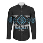 Aotearoa Atua Ranginui Personalised Long Sleeve Button Shirt Maori Sky Father Taniko Motifs
