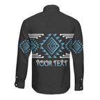 Aotearoa Atua Ranginui Personalised Long Sleeve Button Shirt Maori Sky Father Taniko Motifs