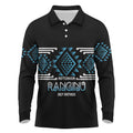 Aotearoa Atua Ranginui Personalised Long Sleeve Polo Shirt Maori Sky Father Taniko Motifs