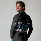 Aotearoa Atua Ranginui Personalised Long Sleeve Polo Shirt Maori Sky Father Taniko Motifs