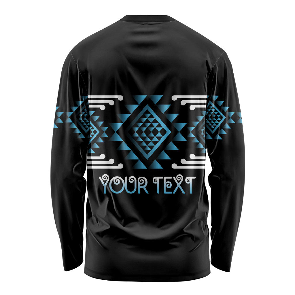 Aotearoa Atua Ranginui Personalised Long Sleeve Shirt Maori Sky Father Taniko Motifs