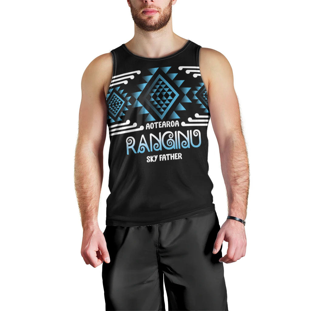 Aotearoa Atua Ranginui Personalised Men Tank Top Maori Sky Father Taniko Motifs