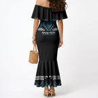 Aotearoa Atua Ranginui Personalised Mermaid Dress Maori Sky Father Taniko Motifs