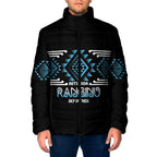 Aotearoa Atua Ranginui Personalised Padded Jacket Maori Sky Father Taniko Motifs