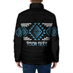 Aotearoa Atua Ranginui Personalised Padded Jacket Maori Sky Father Taniko Motifs