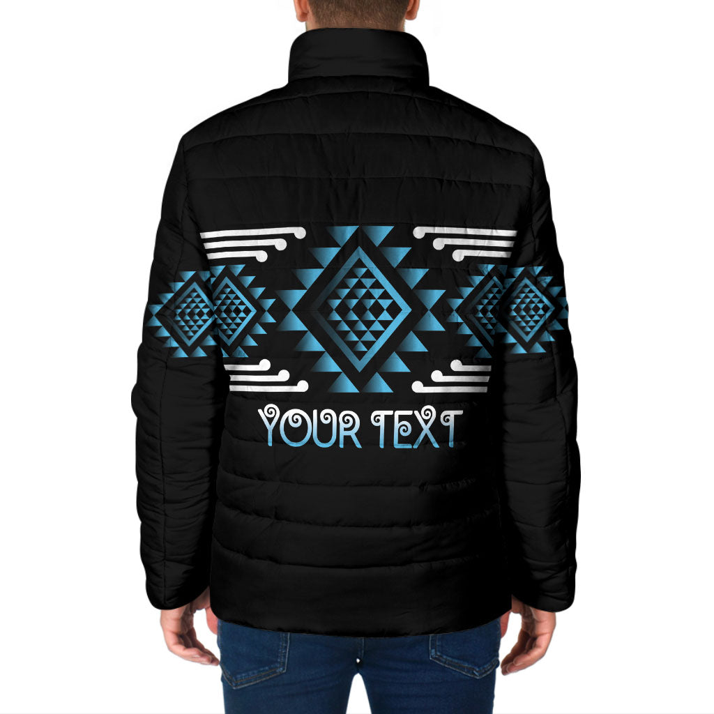 Aotearoa Atua Ranginui Personalised Padded Jacket Maori Sky Father Taniko Motifs