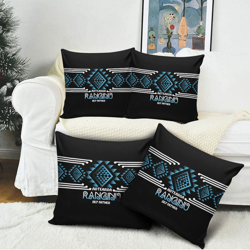 Aotearoa Atua Ranginui Pillow Cover Maori Sky Father Taniko Motifs