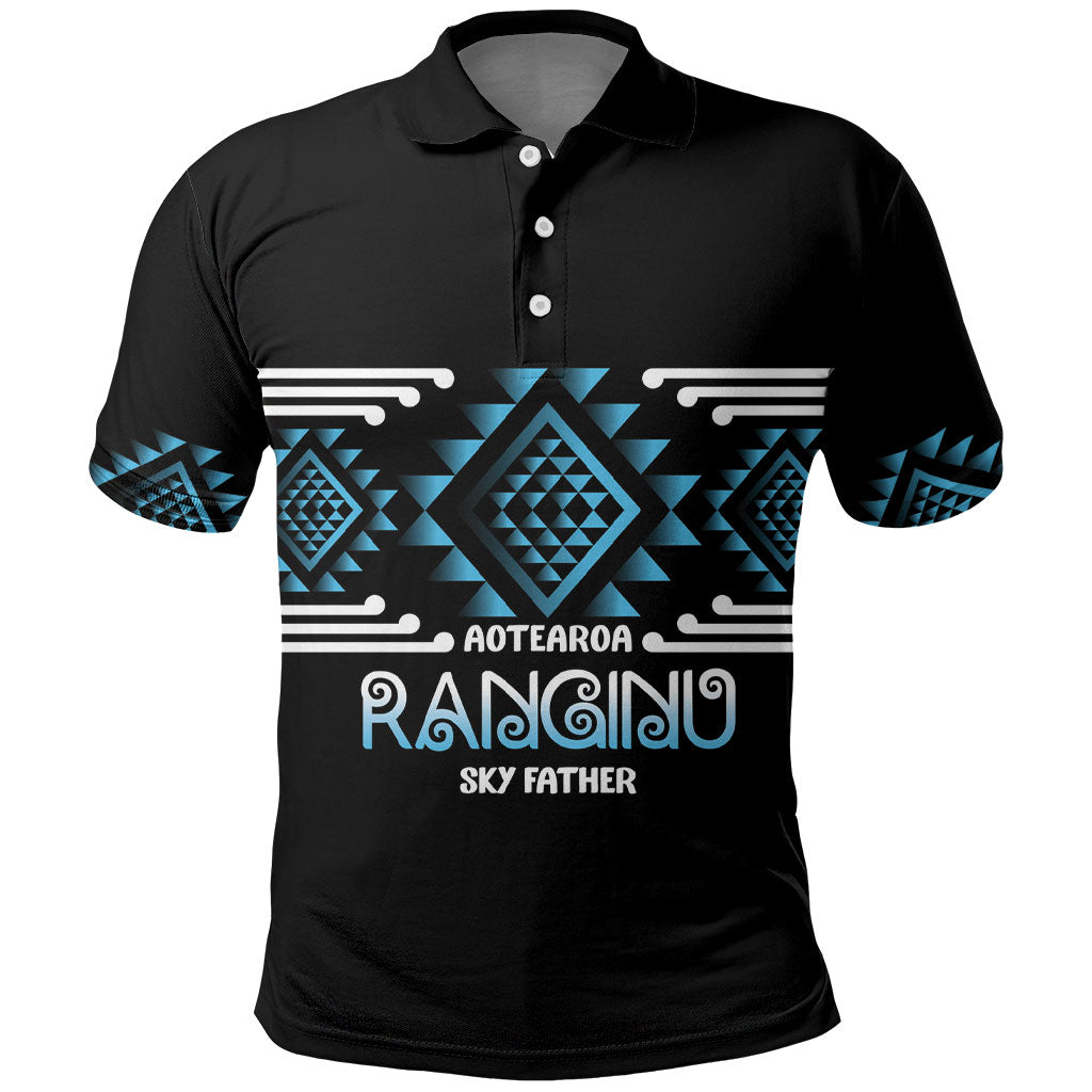 Aotearoa Atua Ranginui Personalised Polo Shirt Maori Sky Father Taniko Motifs