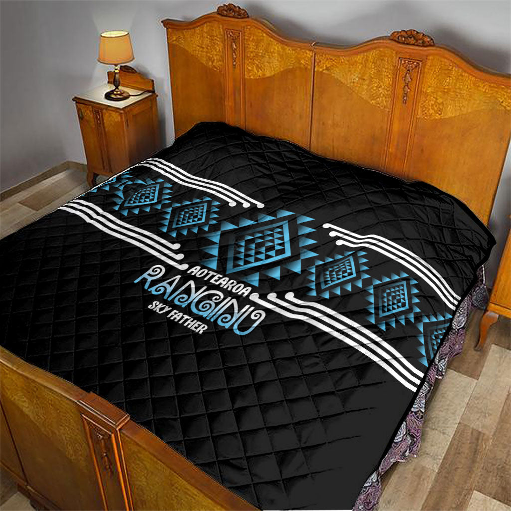 Aotearoa Atua Ranginui Quilt Maori Sky Father Taniko Motifs