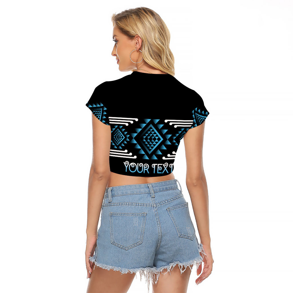 Aotearoa Atua Ranginui Personalised Raglan Cropped T Shirt Maori Sky Father Taniko Motifs