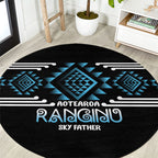 Aotearoa Atua Ranginui Round Carpet Maori Sky Father Taniko Motifs