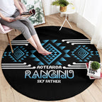 Aotearoa Atua Ranginui Round Carpet Maori Sky Father Taniko Motifs