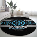 Aotearoa Atua Ranginui Round Carpet Maori Sky Father Taniko Motifs