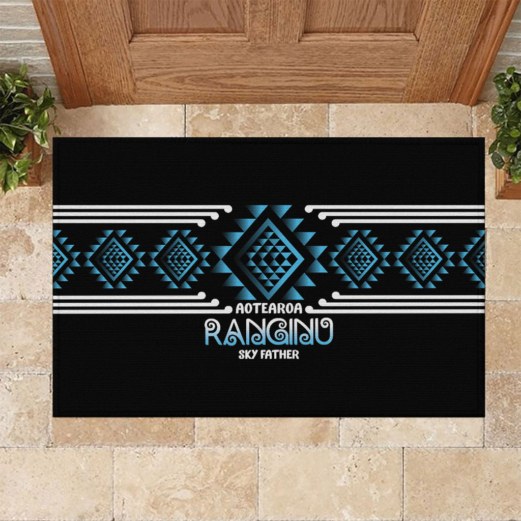 Aotearoa Atua Ranginui Rubber Doormat Maori Sky Father Taniko Motifs