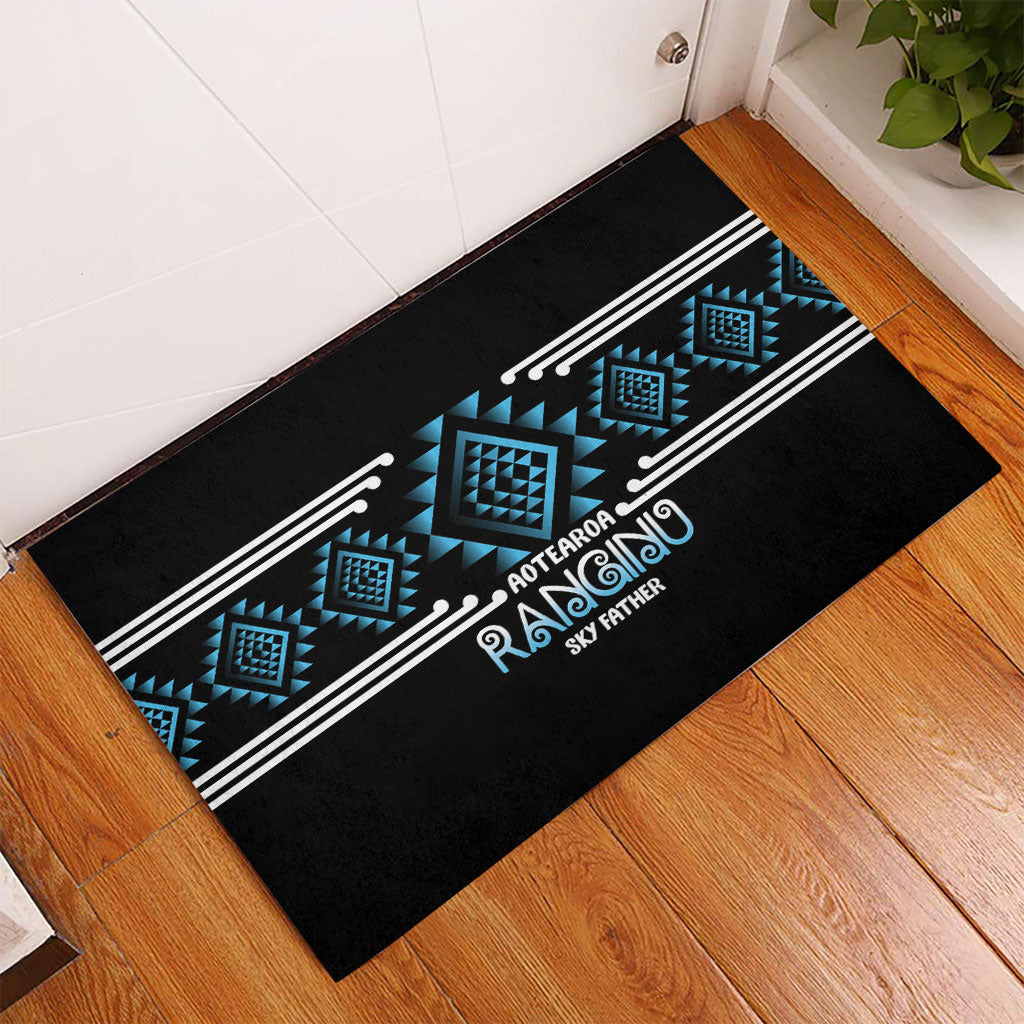 Aotearoa Atua Ranginui Rubber Doormat Maori Sky Father Taniko Motifs