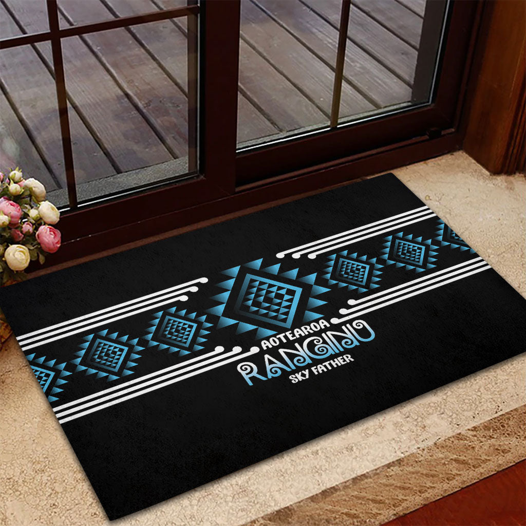 Aotearoa Atua Ranginui Rubber Doormat Maori Sky Father Taniko Motifs