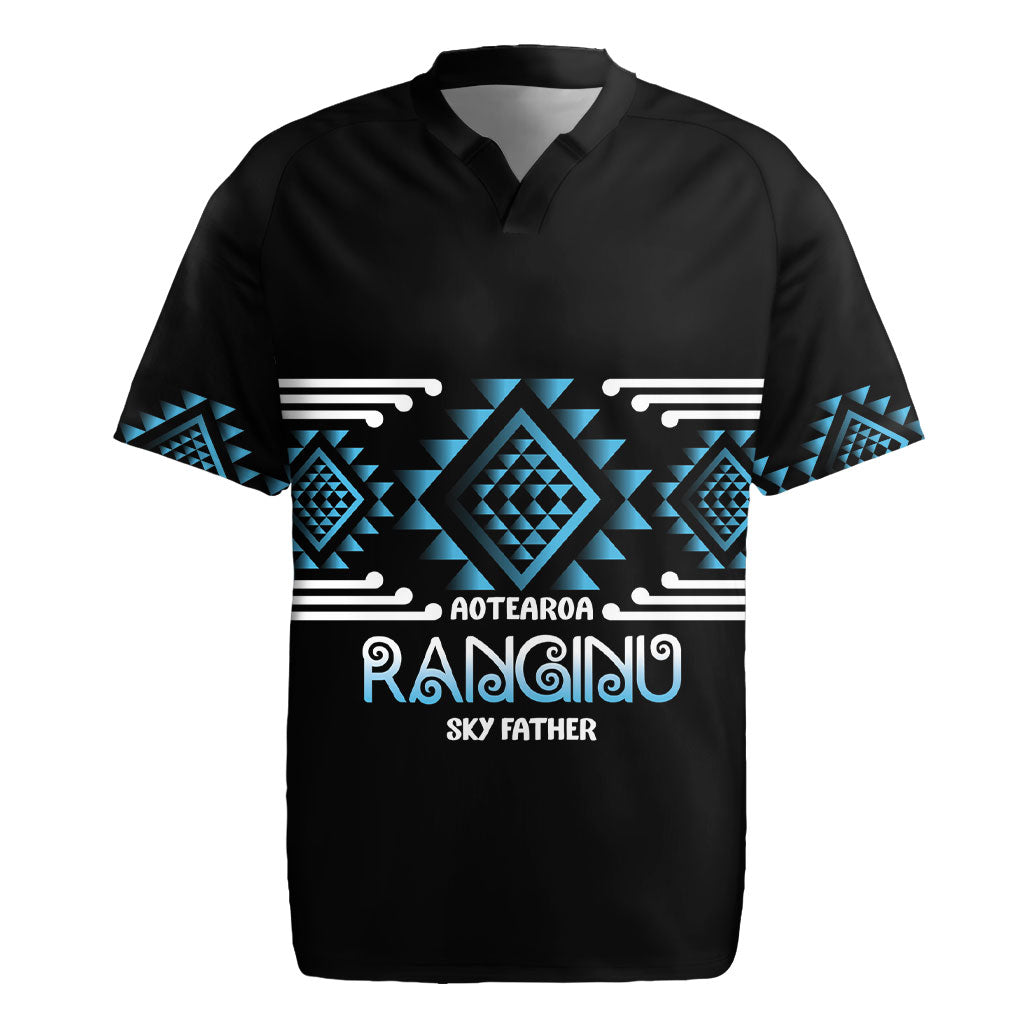 Aotearoa Atua Ranginui Personalised Rugby Jersey Maori Sky Father Taniko Motifs