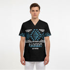 Aotearoa Atua Ranginui Personalised Scrub Top Maori Sky Father Taniko Motifs