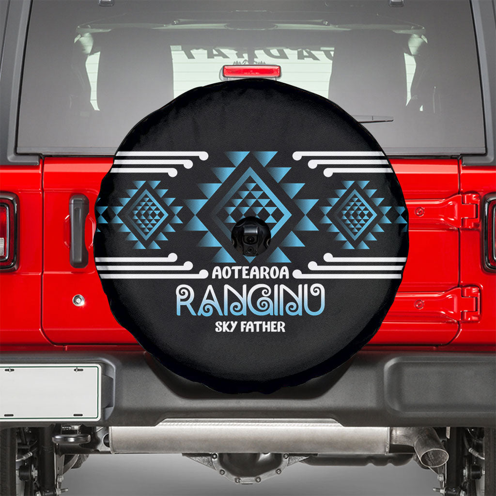 Aotearoa Atua Ranginui Spare Tire Cover Maori Sky Father Taniko Motifs