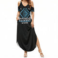 Aotearoa Atua Ranginui Personalised Summer Maxi Dress Maori Sky Father Taniko Motifs