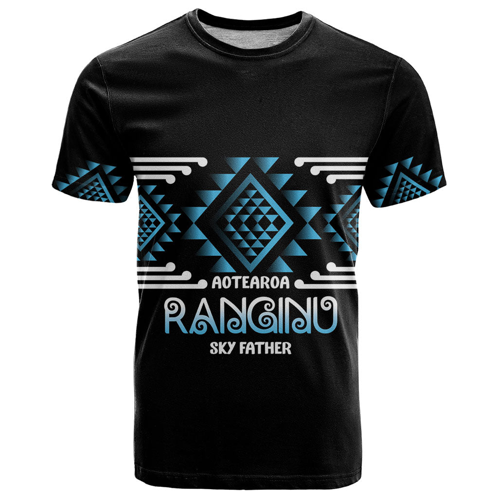 Aotearoa Atua Ranginui Personalised T Shirt Maori Sky Father Taniko Motifs