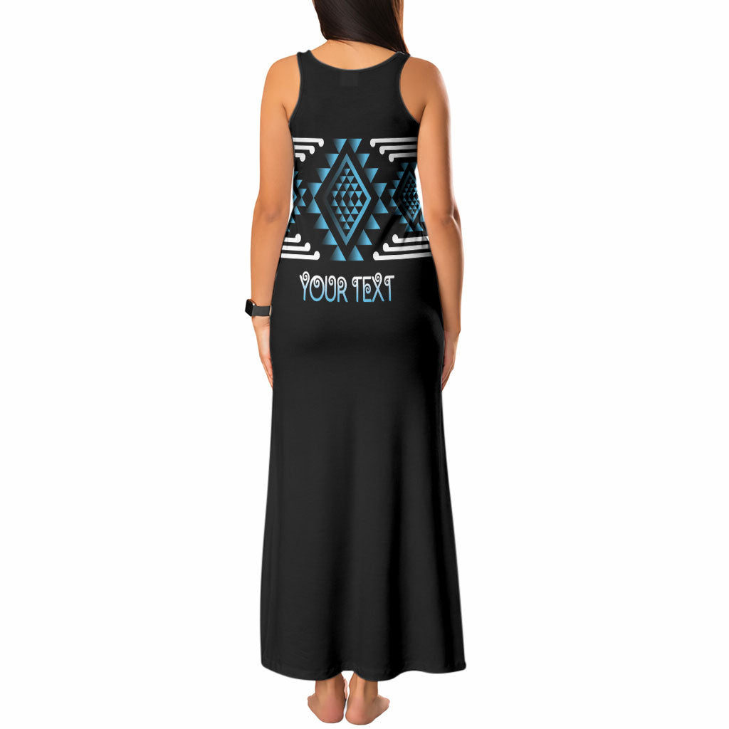 Aotearoa Atua Ranginui Personalised Tank Maxi Dress Maori Sky Father Taniko Motifs