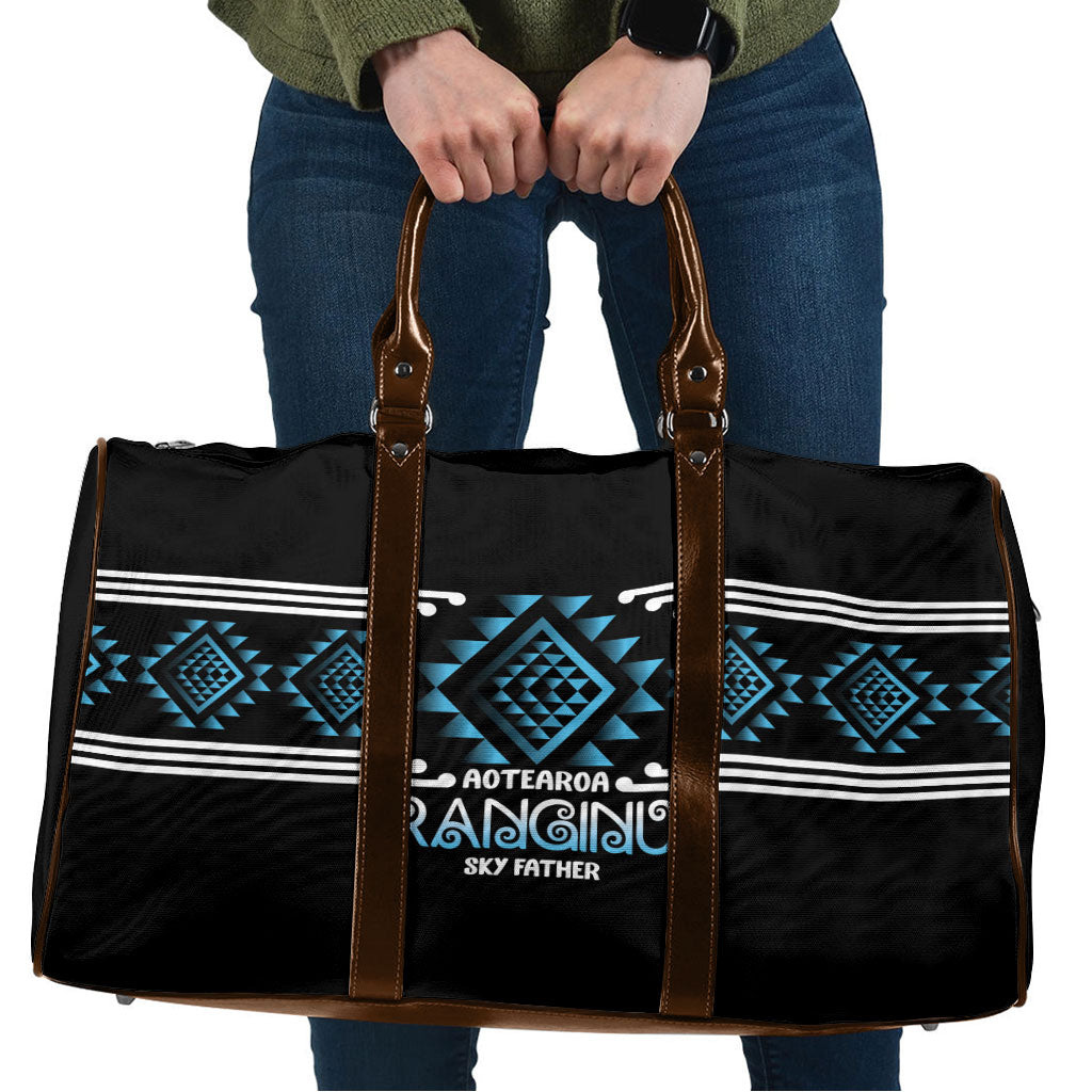 Aotearoa Atua Ranginui Travel Bag Maori Sky Father Taniko Motifs
