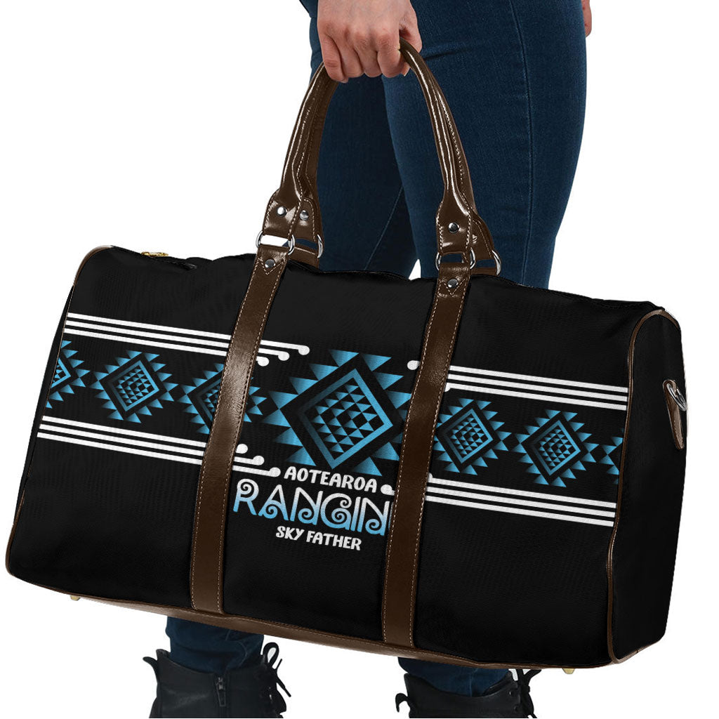 Aotearoa Atua Ranginui Travel Bag Maori Sky Father Taniko Motifs