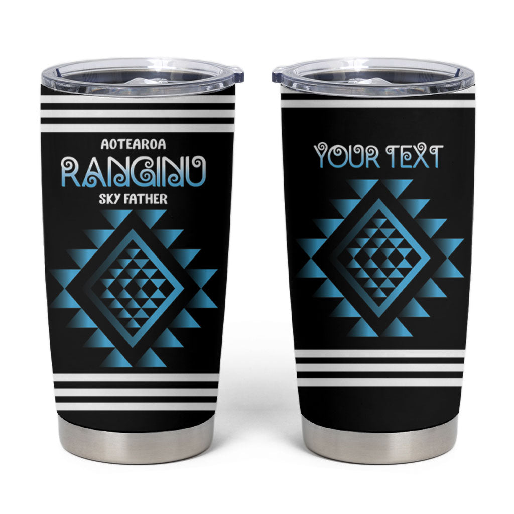 Aotearoa Atua Ranginui Personalised Tumbler Cup Maori Sky Father Taniko Motifs