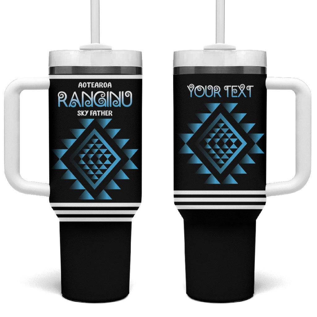 Aotearoa Atua Ranginui Personalised Tumbler With Handle Maori Sky Father Taniko Motifs
