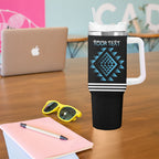 Aotearoa Atua Ranginui Personalised Tumbler With Handle Maori Sky Father Taniko Motifs