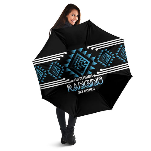 Aotearoa Atua Ranginui Umbrella Maori Sky Father Taniko Motifs