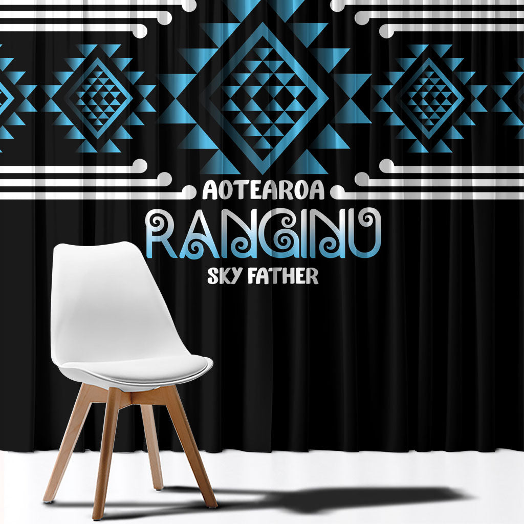 Aotearoa Atua Ranginui Window Curtain Maori Sky Father Taniko Motifs