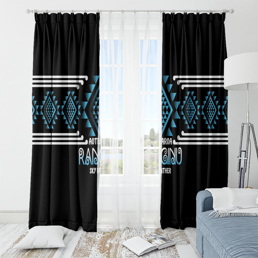 Aotearoa Atua Ranginui Window Curtain Maori Sky Father Taniko Motifs